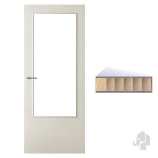 Boarddeur met Grote Glasopening Crème